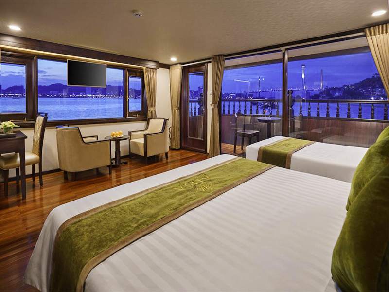 Alisa Premier Suite Balcony - 3 Pax/ Cabin (Location: 3rd and 4th deck - Jacuzzi, Private balcony with chair and table)