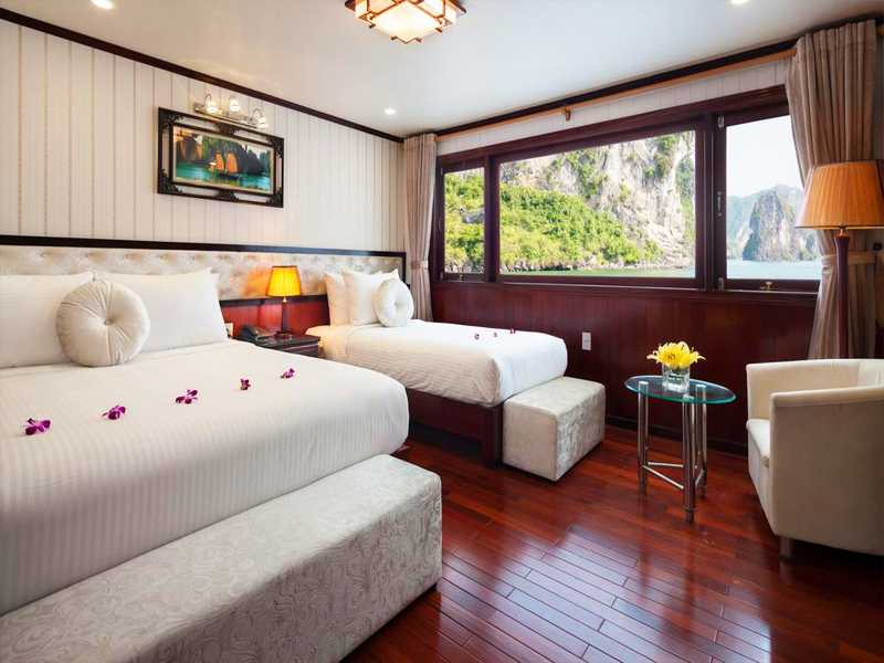 Halong Silversea Cruise - Deluxe Triple Sea View - 3 Pax/ Cabin (Location: 1st Deck - Sea View)