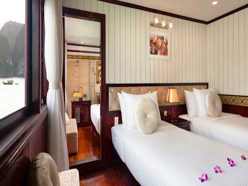 Halong Silversea Cruise - Family Deluxe Connecting Cabin - 4 Pax/ Cabin (Location: 1st Deck - Sea View)